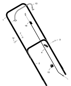 Handle Assembly Diagram and Parts List for 204212X92A 2005 Briggs and Stratton Lawn Mower